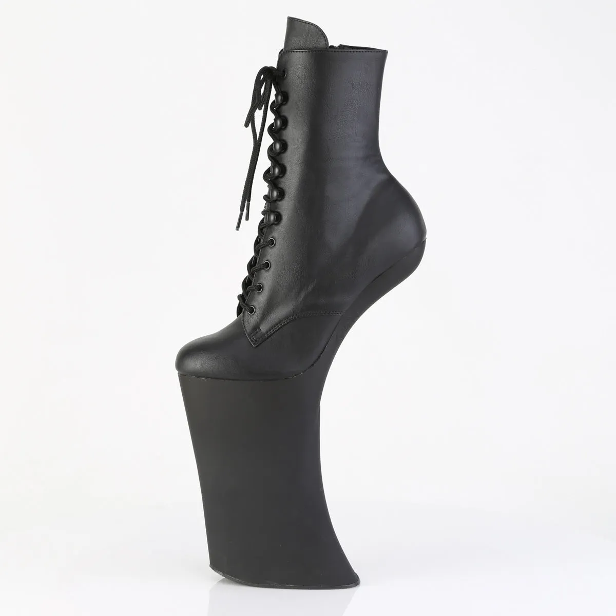 11 Inch Heelless FORBIDDEN-1020 Black Vegan Leather