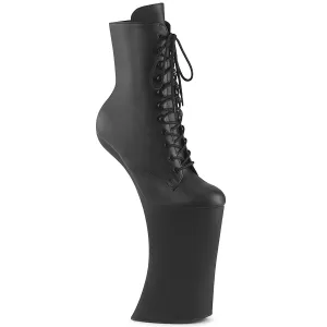 11 Inch Heelless FORBIDDEN-1020 Black Vegan Leather