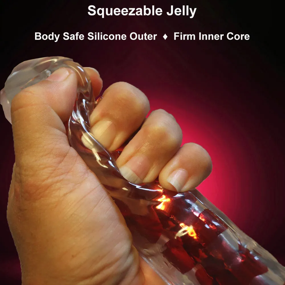 7 Silicone Jelly Squeezable G-Spot Vibrator Multi-Speed Red