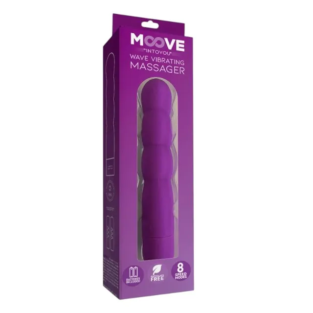 Aparat de masaj INTOYOU MOOVE Wave Vibrating Massager. pentru corp și zonele intime. 8 funcții de vibrație. rezistent la apă. mov