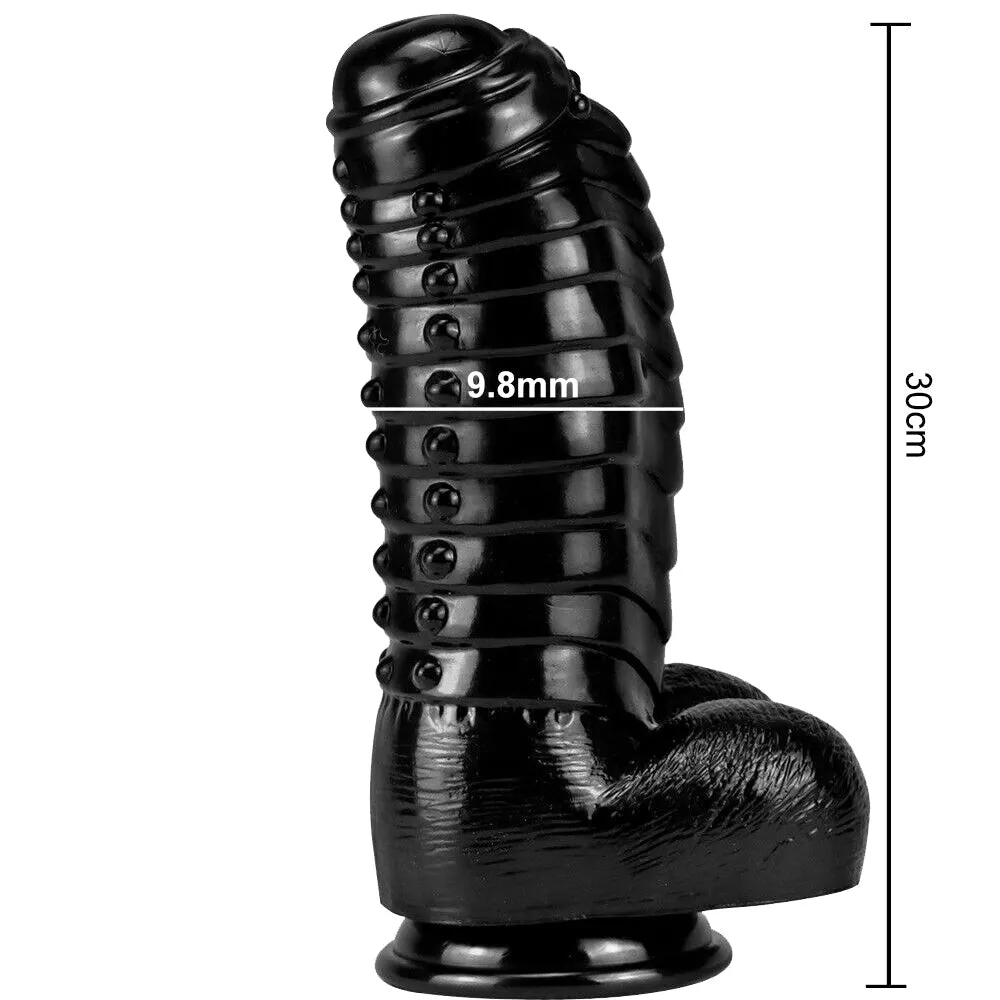 Bebuzzed Big Boy Giant Anal Plug Fat 11.8 Dildo Black