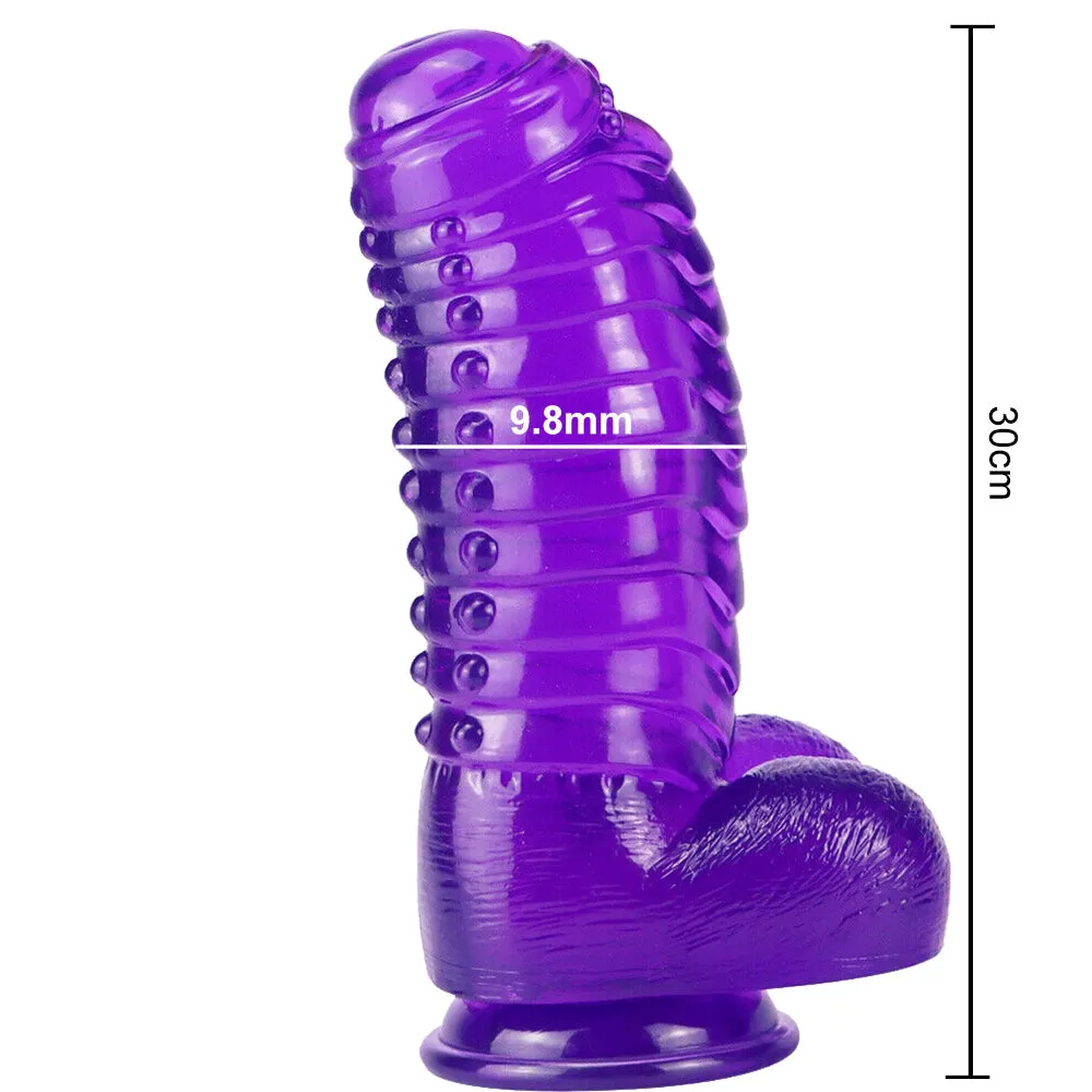 Bebuzzed Big Boy Giant Anal Plug Fat 11.8 Dildo Purple