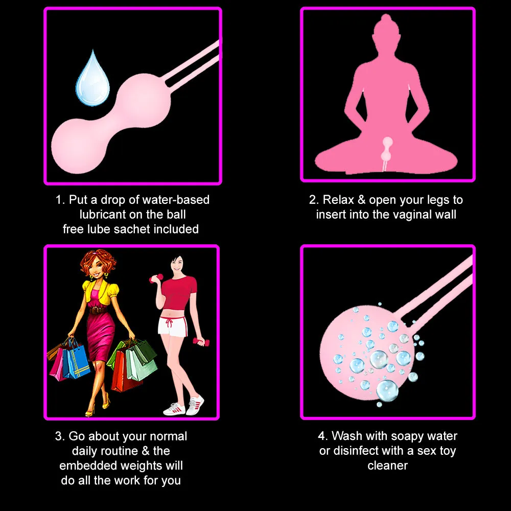 Bolas Kegel Balls Vagina Training Kit Ben Wa Silicone Set of 3