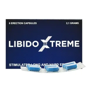 Capsule LIBIDO EXTREME Dark Blue 2.0. pentru erecții puternice și de durată. cu maca și ginseng coreean. 6 buc
