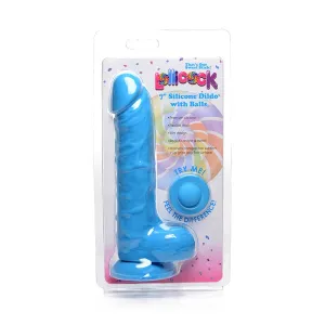 Curve Toys Lollicock 7 in. Silicone Dildo with Balls & Suction Cup Berry