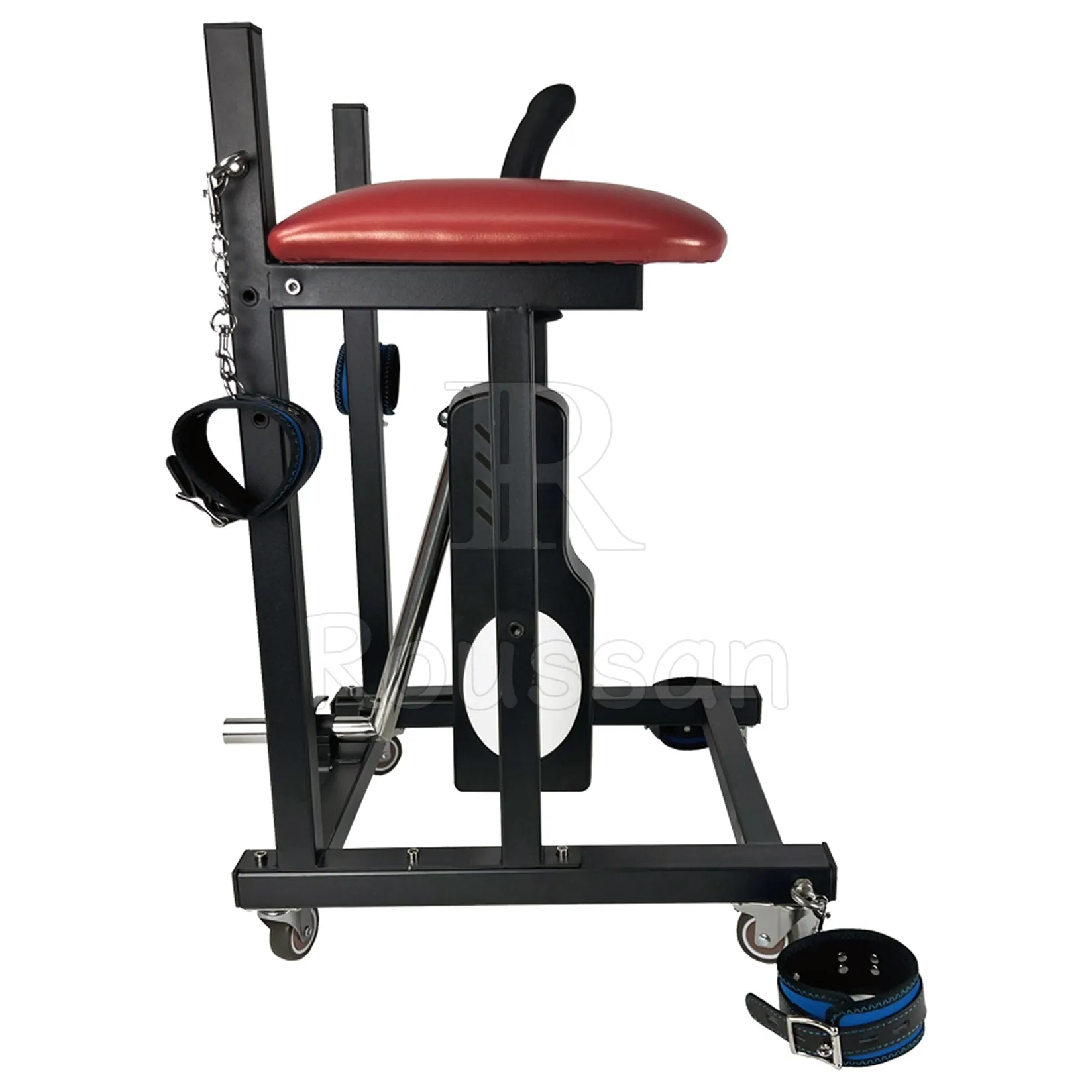 Deluxe Slave Stool with Roussan Sex Machine. Extreme Restraints Sex Furniture