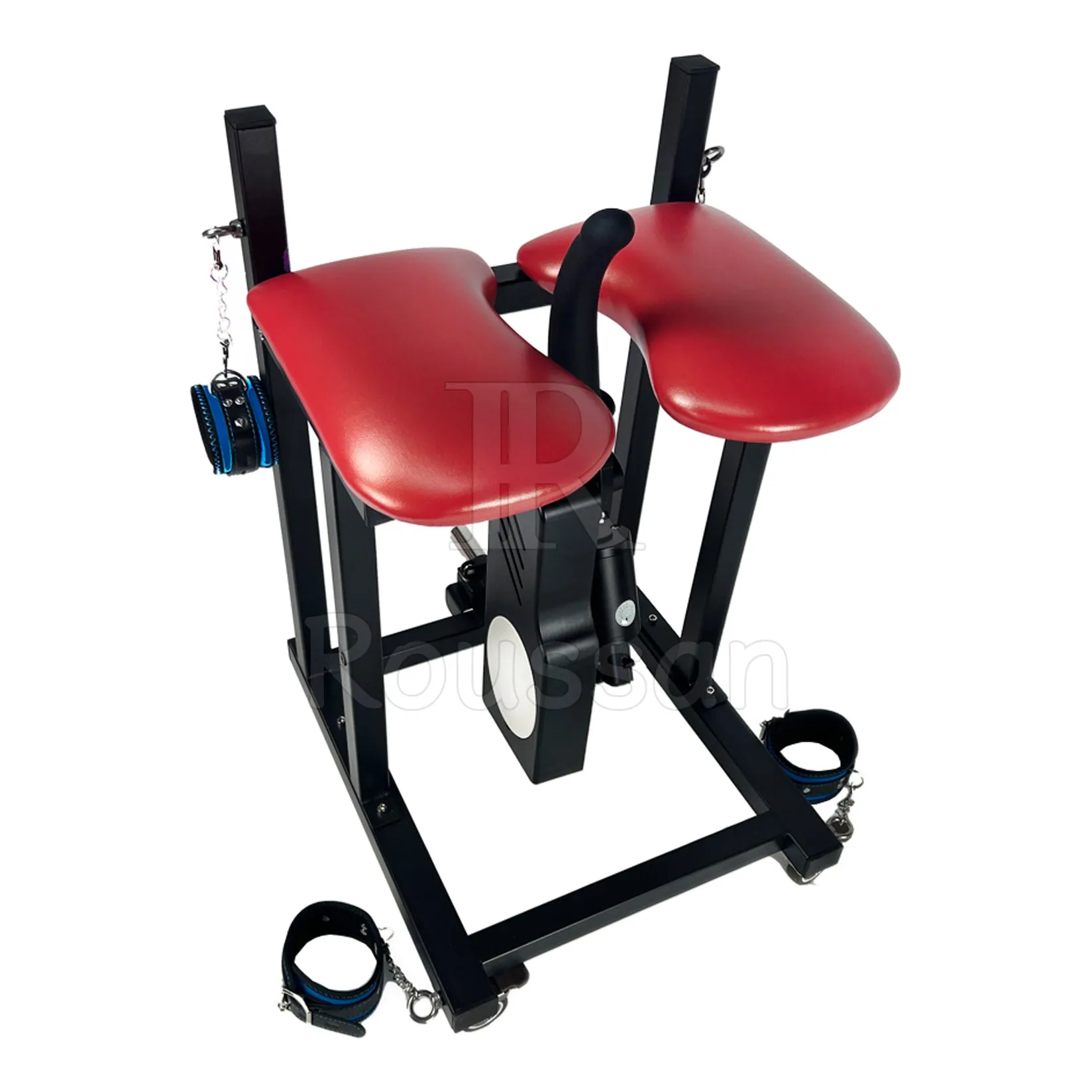 Deluxe Slave Stool with Roussan Sex Machine. Extreme Restraints Sex Furniture