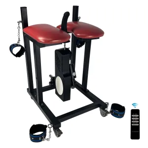 Deluxe Slave Stool with Roussan Sex Machine. Extreme Restraints Sex Furniture