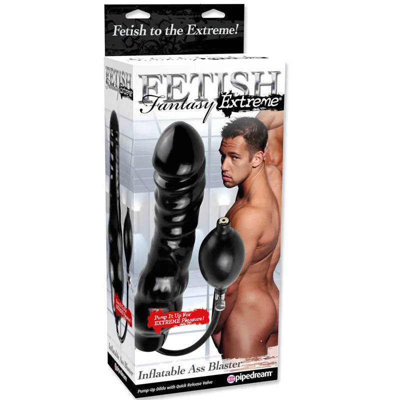Fetish Fantasy Extreme Inflatable Ass Blaster 11 in. Inflating Dildo Black