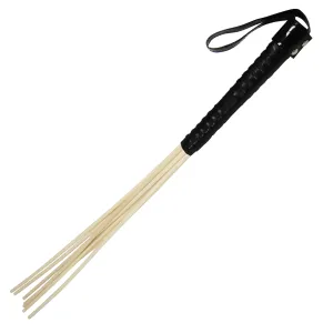 Fetish Pleasure Play Cane w/8 Rattans - Black Handle