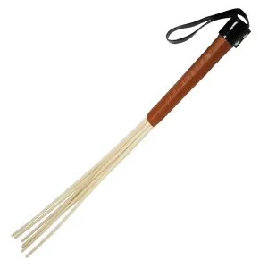 Fetish Pleasure Play Cane w/8 Rattans - Brown Handle