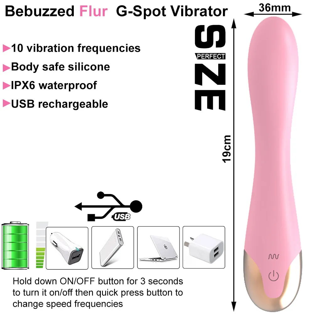 Flur USB Rechargeable G-Spot Vibrator Vaginal Anal Clit Stimulator Dildo Sex Toy