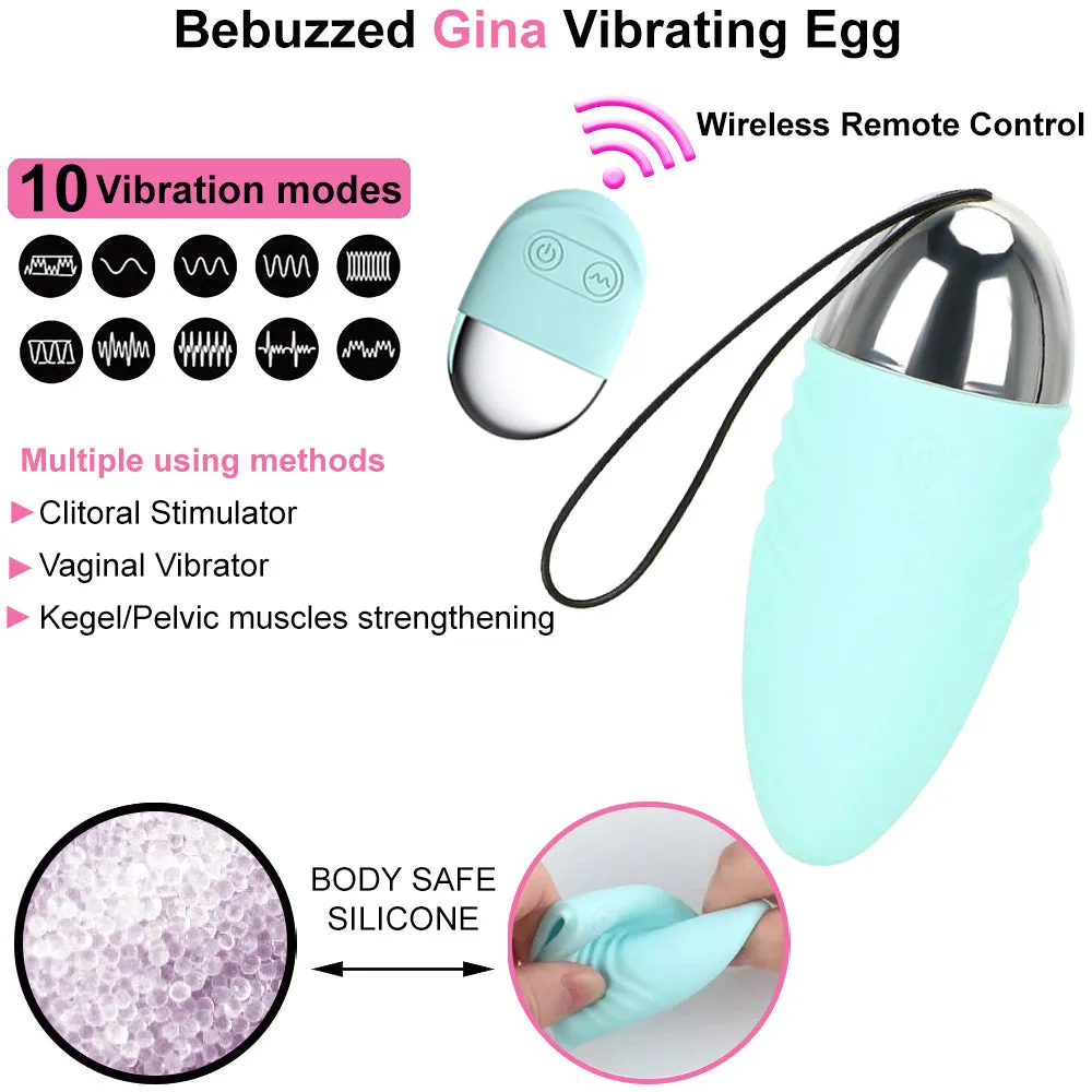 Gina Wireless Vibrating Egg Kegel Ball Ben Wa Vibrator Blue