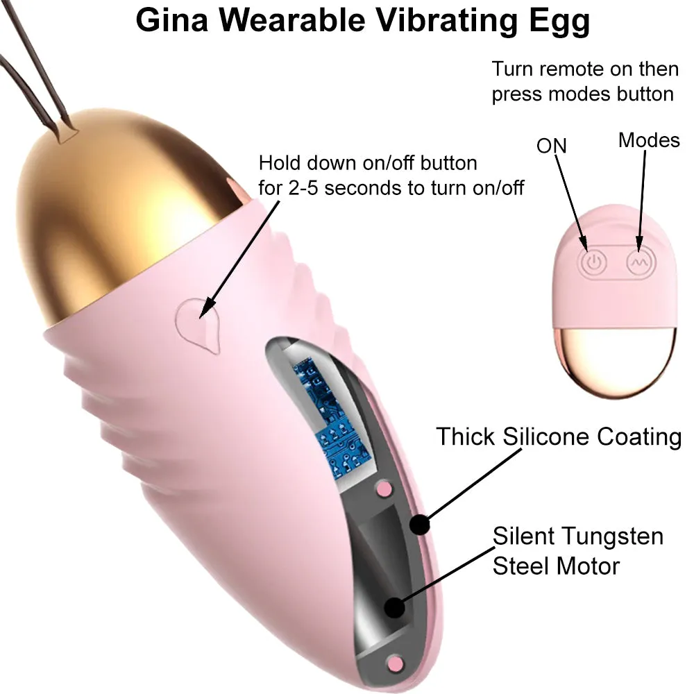 Gina Wireless Vibrating Egg Kegel Ball Ben Wa Vibrator Blue