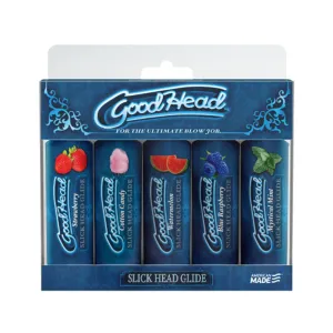 Goodhead - Slick Head  Glide - 5 Pack - 1 Fl. Oz Strawberry. Cotton Candy. Watermelon. Blue Raspberr