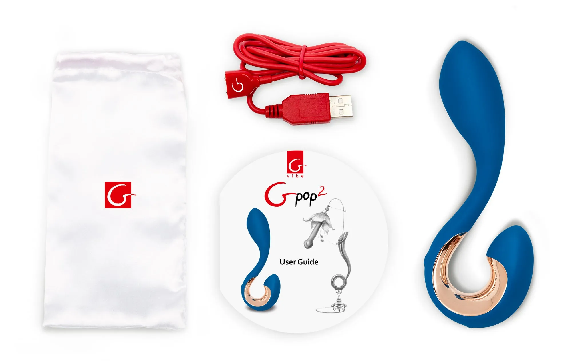 Gvibe Gpop2 G-Spot Curved Vaginal Vibrator Anal Plug Couples Unisex USB Sex Toy
