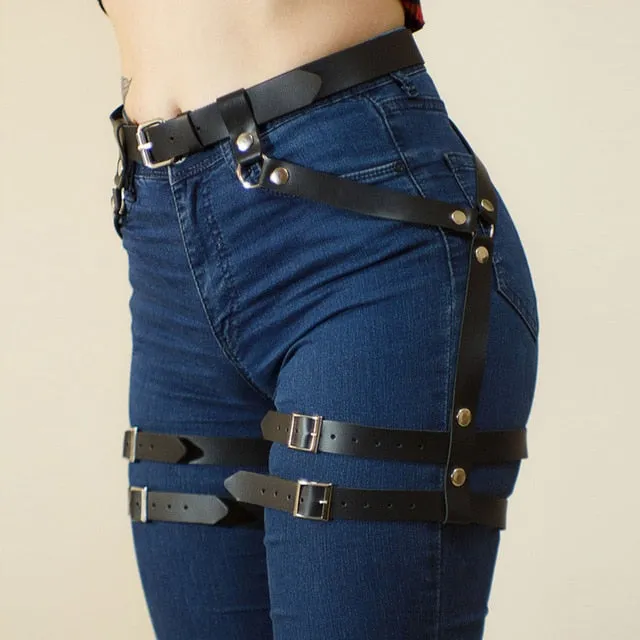 Harness Garter Belt Erotic Goth Lingerie Cage Suspender Belt Bondage Harness Gothic Punk Style Garter Fetish Leg Stocking Belt