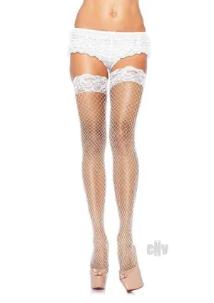Industrial Net Stay Up Thigh Highs - One Size - White