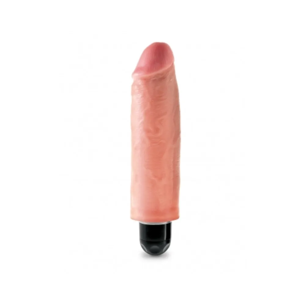 King Cock 6 inches Vibrating Stiffy Beige