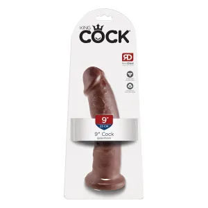 King Cock 9 in. Cock Realistic Dildo With Suction Cup Brown