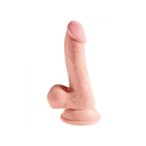 King Cock Triple Density 6.5 inches Dildo with Balls Beige