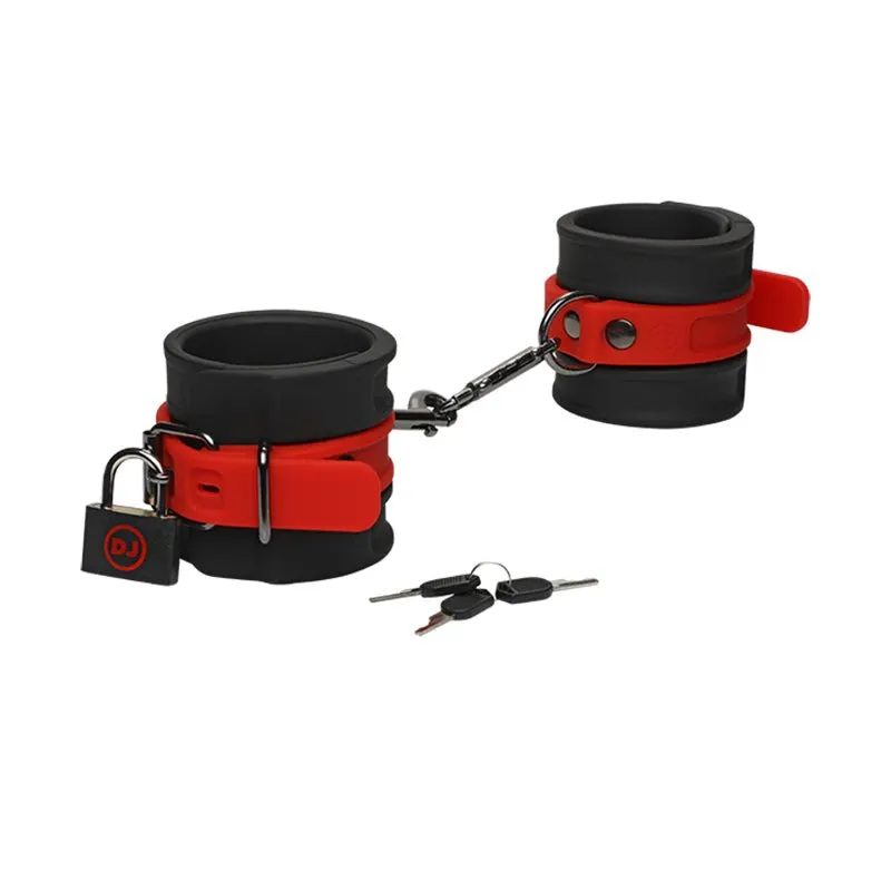Kink By Doc Johnson Silicone Wrist Cuffs Black&Red