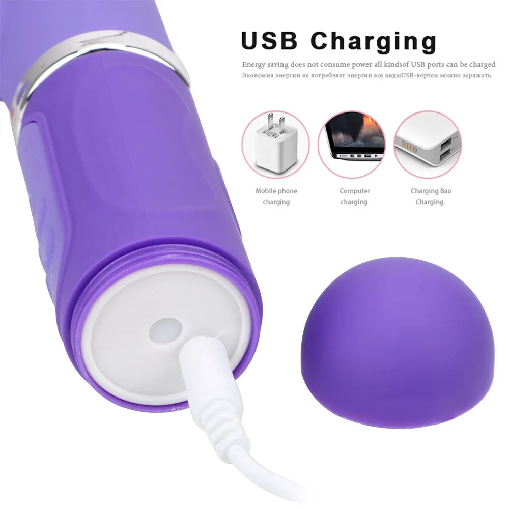 Libo Thrusting Rotating G-Spot Rabbit Vibrator Rechargeable Dildo Purple