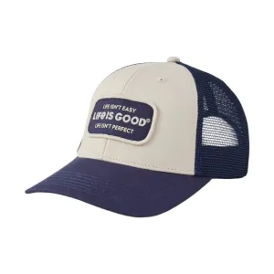 Life Is Good Adult Life Isn't Perfect Patch Trucker Hat - Birch White