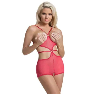 Magic Silk Diamond Girl Cupless Romper Watermelon S/M