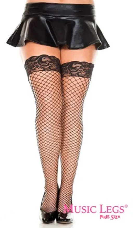 Music Legs Silicone Lace Top Spandex Diamond Net Thigh High ML49317/49317Q