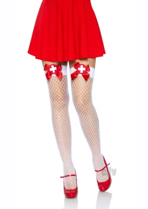 Nurse Badge Industrial Net Thigh Highs