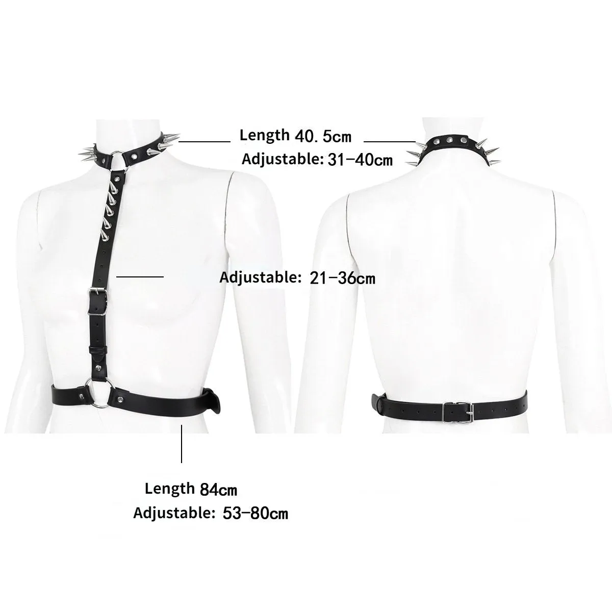 Punk Bondage Necklace with Belt