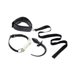 Puppy Play Set inc Gag. Plug. & Collar Black