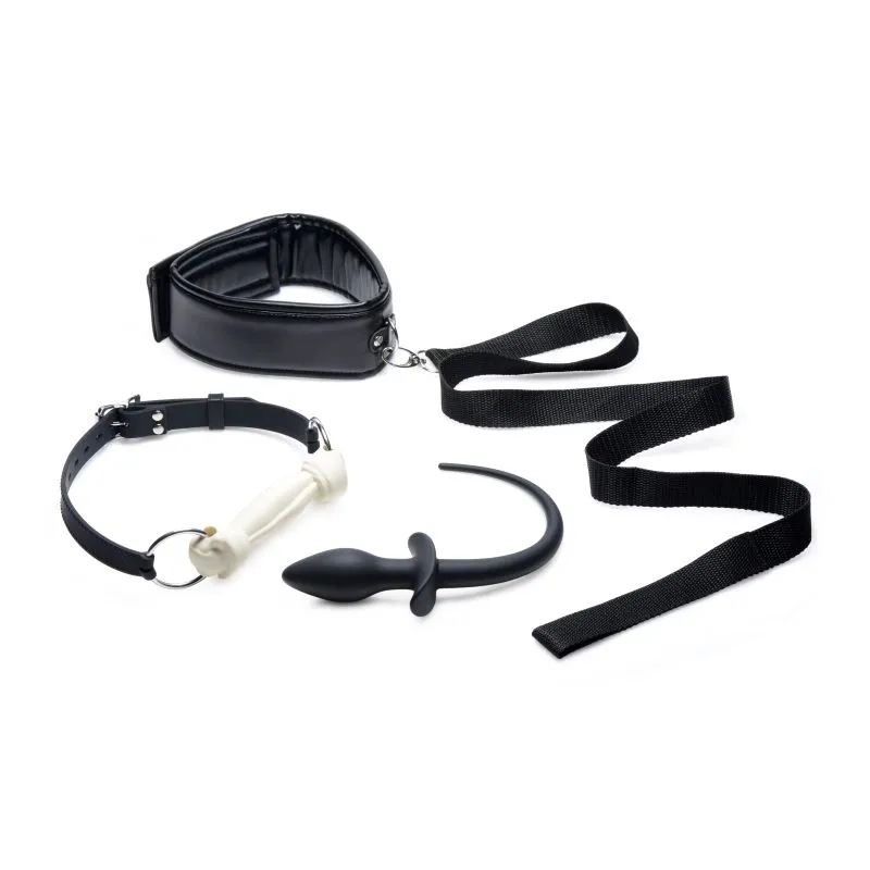 Puppy Play Set inc Gag. Plug. & Collar Black