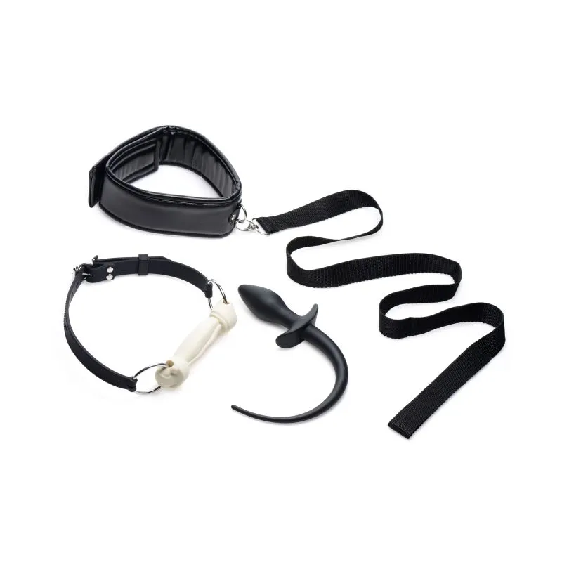 Puppy Play Set inc Gag. Plug. & Collar Black
