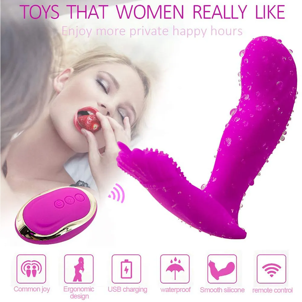 Remote Control Vibrator Wearable Dildo Clit Vibrating Panties USB Female Sex Toy