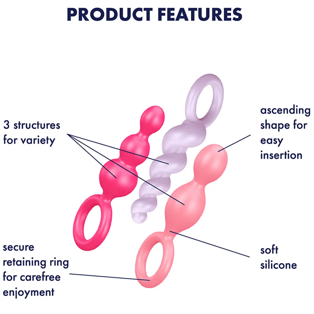 Satisfyer Booty Call Anal Butt Plug Set Silicone 3-Piece Training Kit