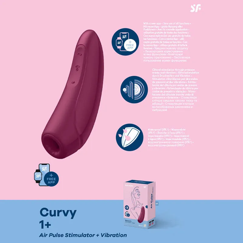 Satisfyer Curvy 1  Air Pulse Clitoral Stimulator APP Control Vibrator Sex Toy