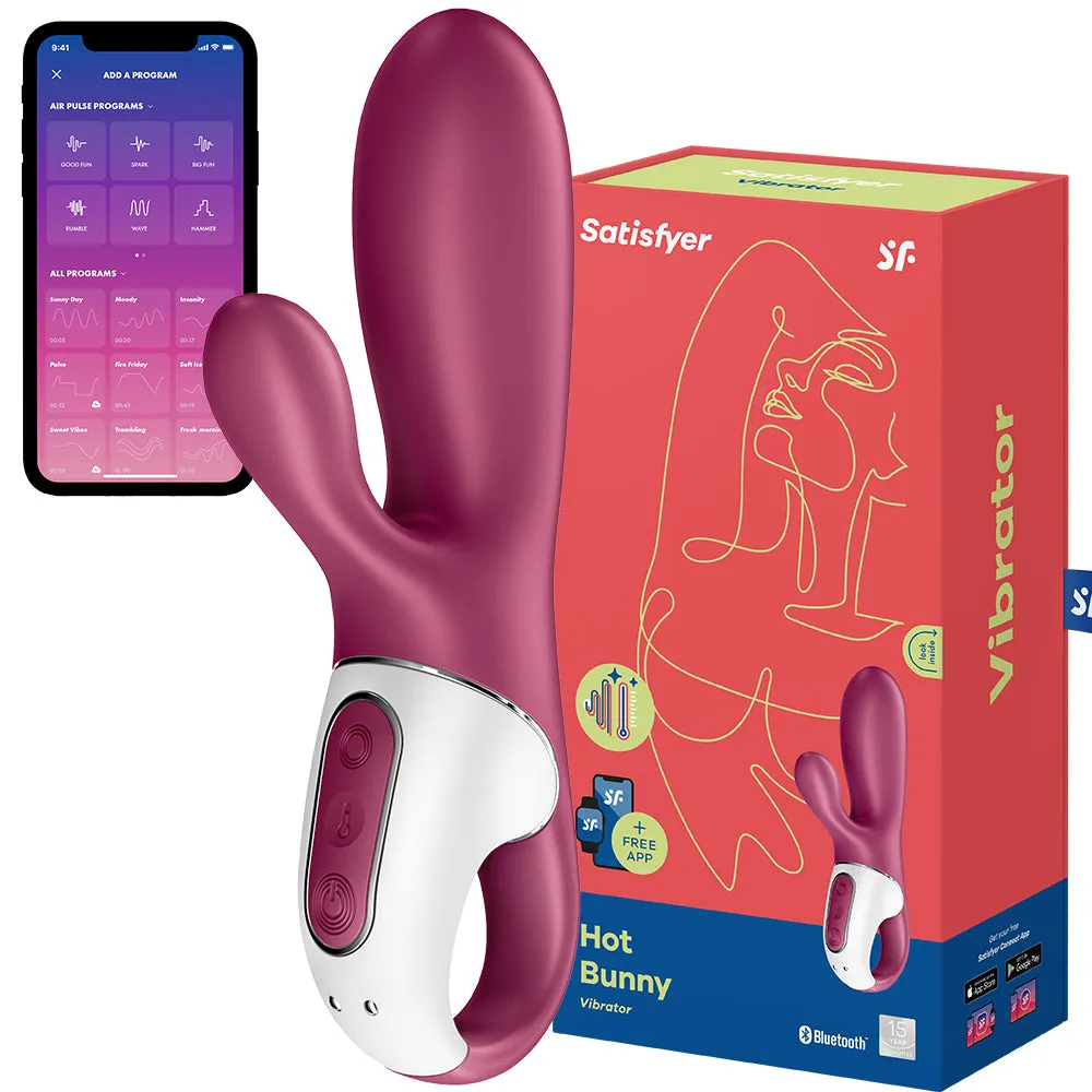 Satisfyer Hot Bunny Warming G-Spot Rabbit Vibrator APP Control USB Dildo Sex Toy