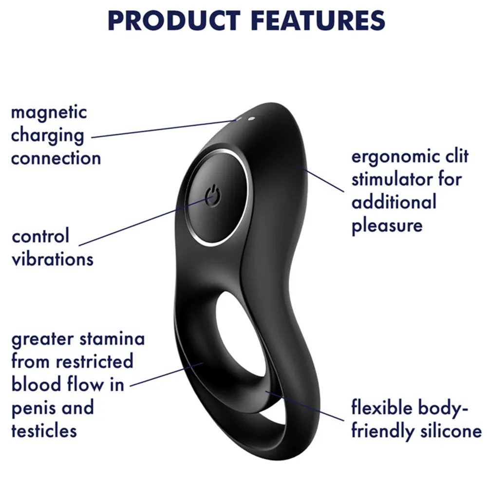 Satisfyer Legendary Duo Vibrating Cock & Balls Ring Stamina USB Couples Sex Toy