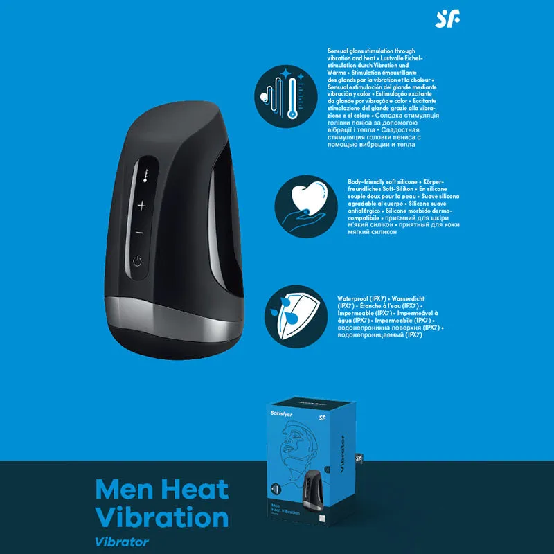 Satisfyer Men Heat Vibration Male Masturbator Pocket Pussy USB Rechargeable