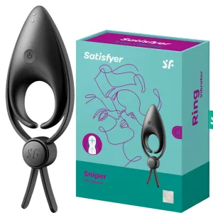 Satisfyer Sniper ADJUSTABLE Vibrating Cock Ring USB Couples Stamina Aid Black