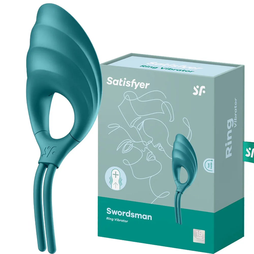 Satisfyer Swordsman ADJUSTABLE Vibrating Cock Ring Couples Penis Green
