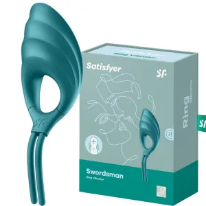 Satisfyer Swordsman ADJUSTABLE Vibrating Cock Ring Couples Penis Green
