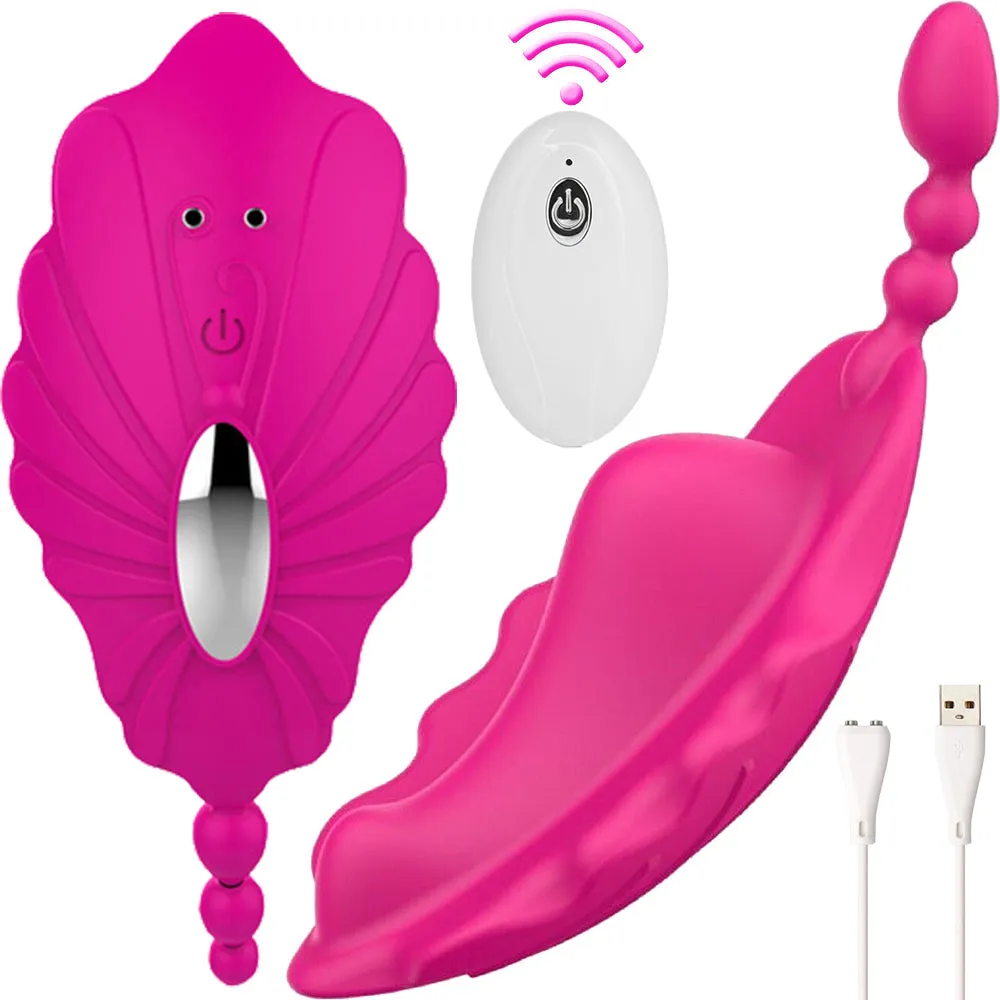 Shelly Wearable Panty Vibrator Clitoral Stimulator Remote Controlled USB Rose