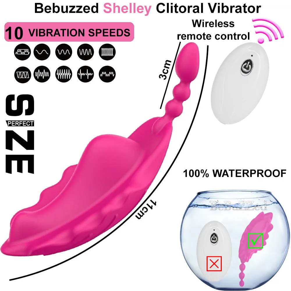 Shelly Wearable Panty Vibrator Clitoral Stimulator Remote Controlled USB Rose