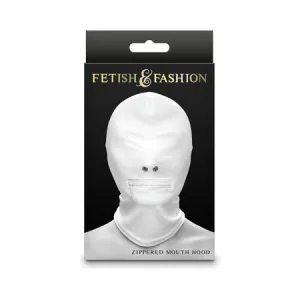 Taboo Zippered Mouth Hood White
