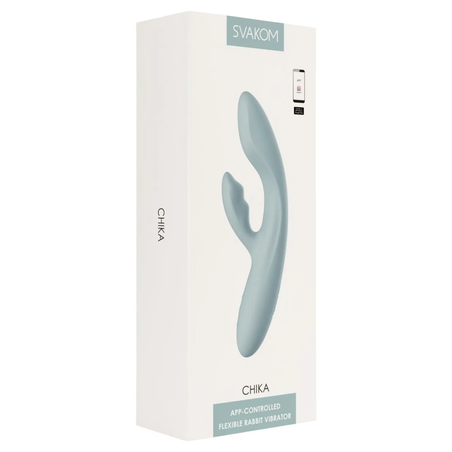 Vibrator rabbit SVAKOM CHIKA. pentru clitoris și punctul G. control prin aplicație. cu funcție de încălzire. 6 funcții de vibrație. verde