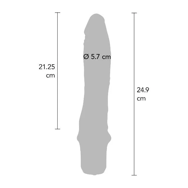 Vibrator TOYJOY Get Real - Classic Large Vibrator. din silicon. 7 funcții de vibrație. rezistent la apă. 24.9 cm. negru